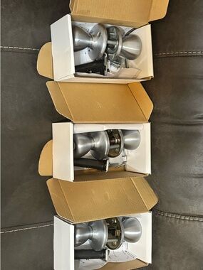 Kwikset Set of 3 Satin Nickel Door Knobs - Silver